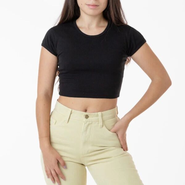 Cap Sleeve Baby Rib Crop Top Thumbnail