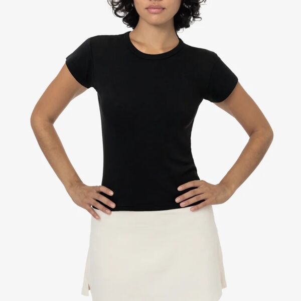 Garment Dye Cap Sleeve Baby Rib T-Shirt Thumbnail